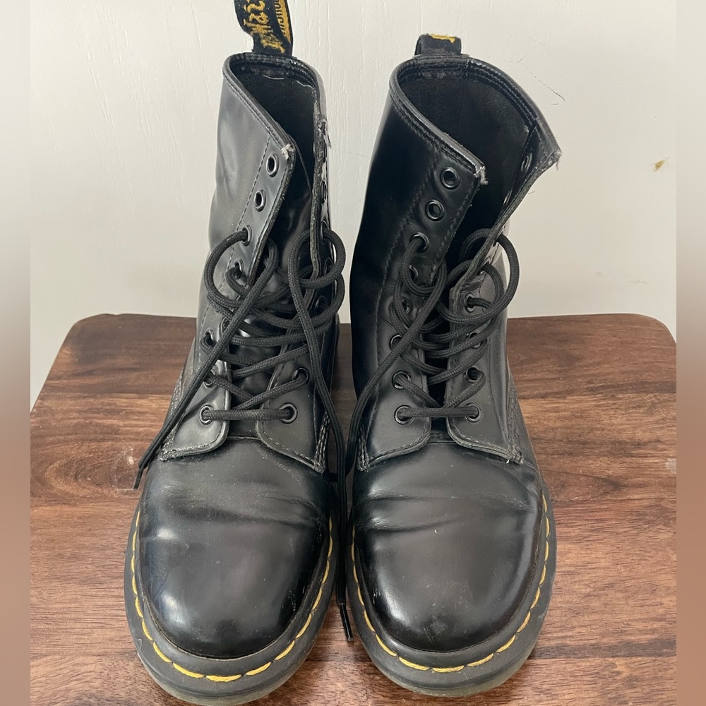Dr. Martens patent leather black boots